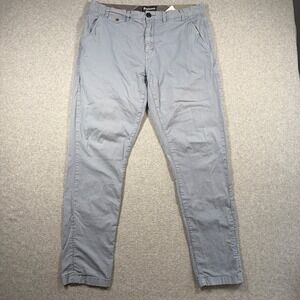 Barbour Tapered Fit Chino Pants Mens 36x32 Gray Blue Stretch Cotton MTR0574BL34